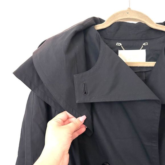 JASON WU Collection Belted Trench Coat in Navy NWOT Sz S - Picture 3 of 5